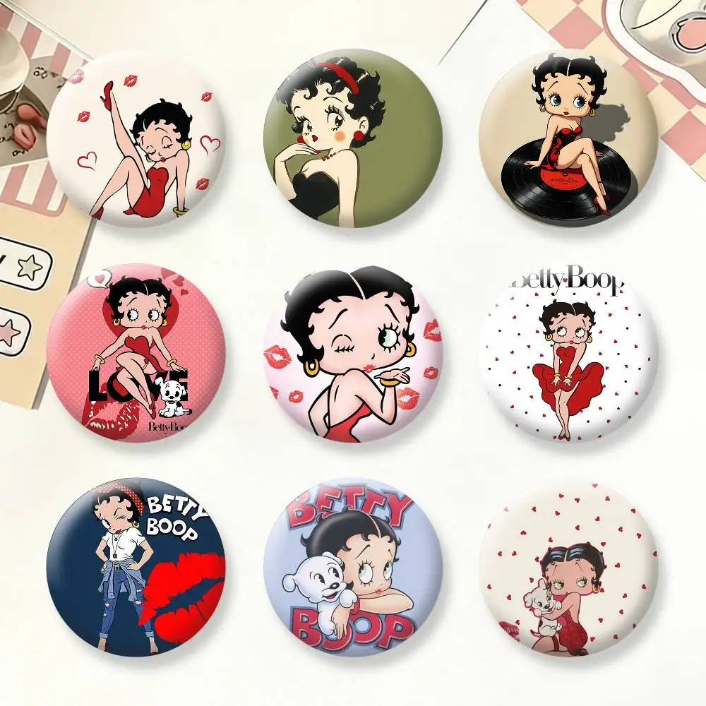 

Pretty Cartoon B-Betty B-boop Button Pins Backpack Clothing Decor Brooch Badge Jewelry Gifts for Kids