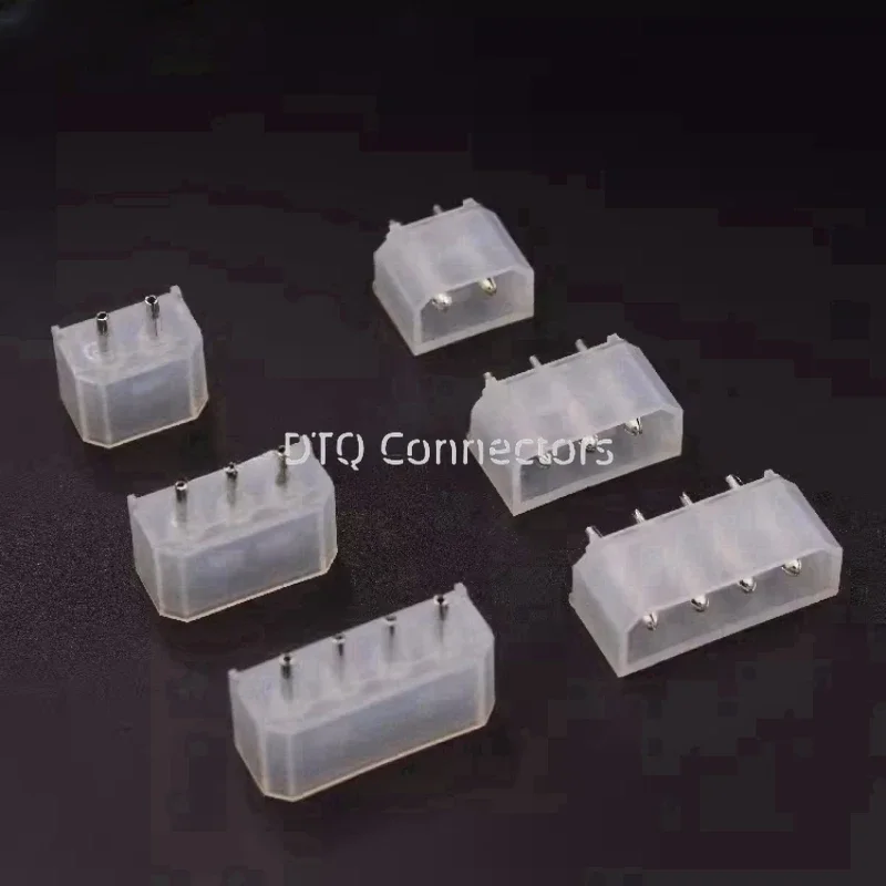 10pcs 5.08mm IDE Connector 4 Pin D Shape Wafer Straight Hollow Pin  PCB Solder Molex Big IDE 2P/3P/4P ATX Power Socket