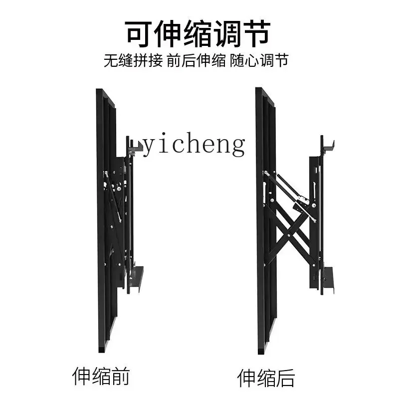 splicing screen front maintenance hydraulic bracket  advertising monitoring display screen telescopic built-in 55-inch shelf