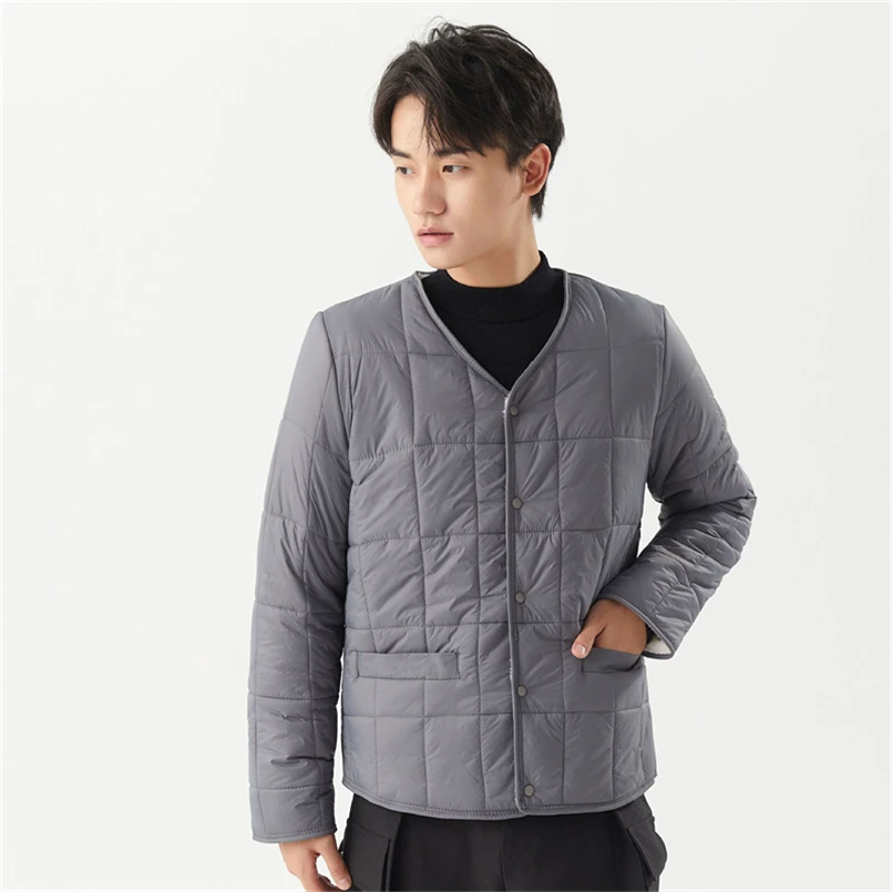 High Quality V-Neck Winter Down Cotton Jackets Mens Fleece Lined Parka Mens Coats And Jackets Male Clothes Overcoats