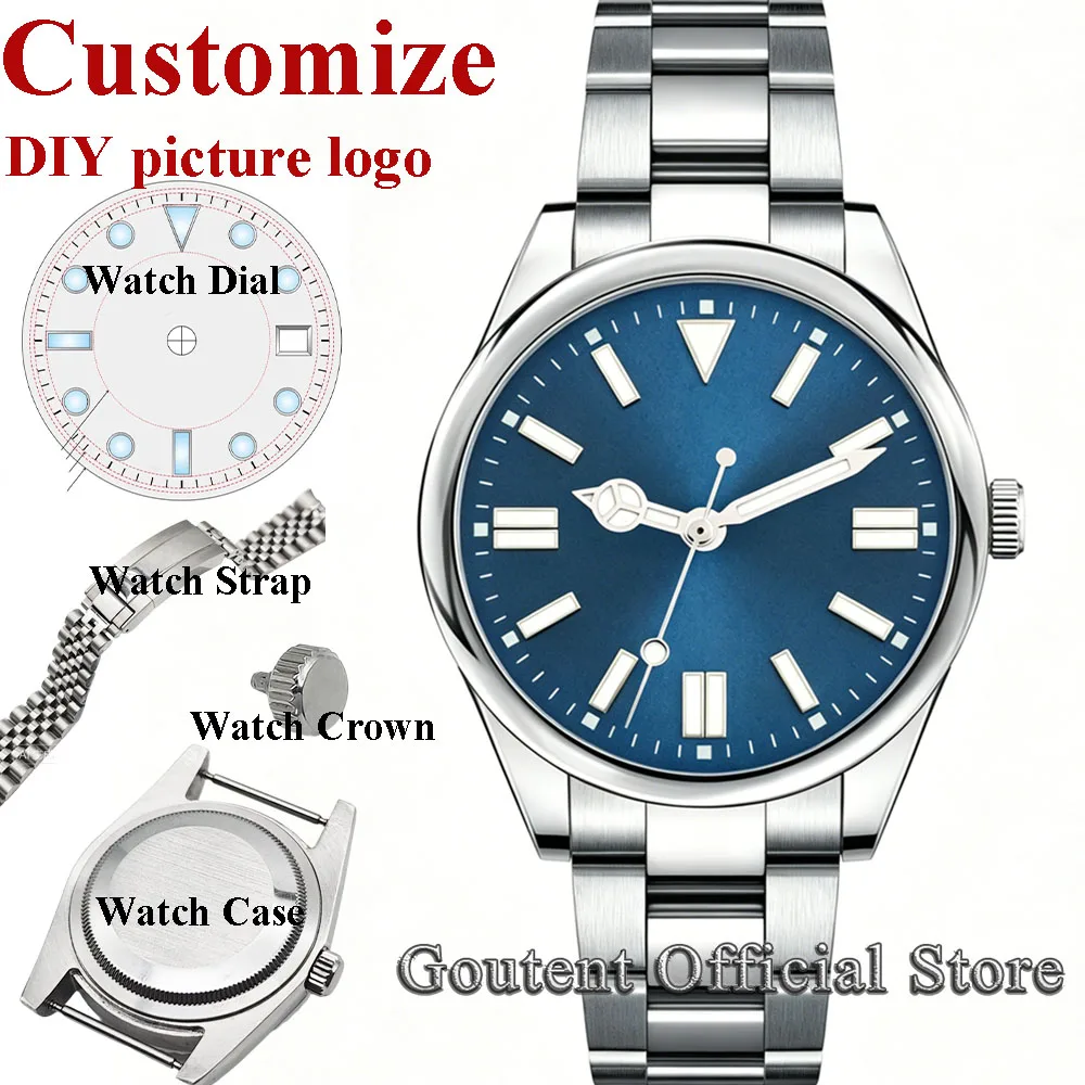 Goutent 36mm 39mm Custom DIY Full Watch Kit Support Custom Logo Sapphire Crystal Fit Miyota 8215 Automatic Movement Men's Watch