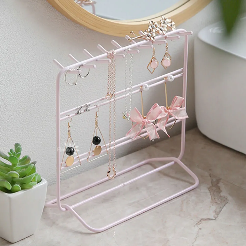 

Jewelry Rack Earring Display Holder Organizer Wrought Iron Hanging Earrings Stand