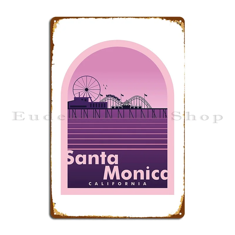 Santa Monica Pier Metal Sign Personalized Cinema Customize Vintage Club Tin Sign Poster