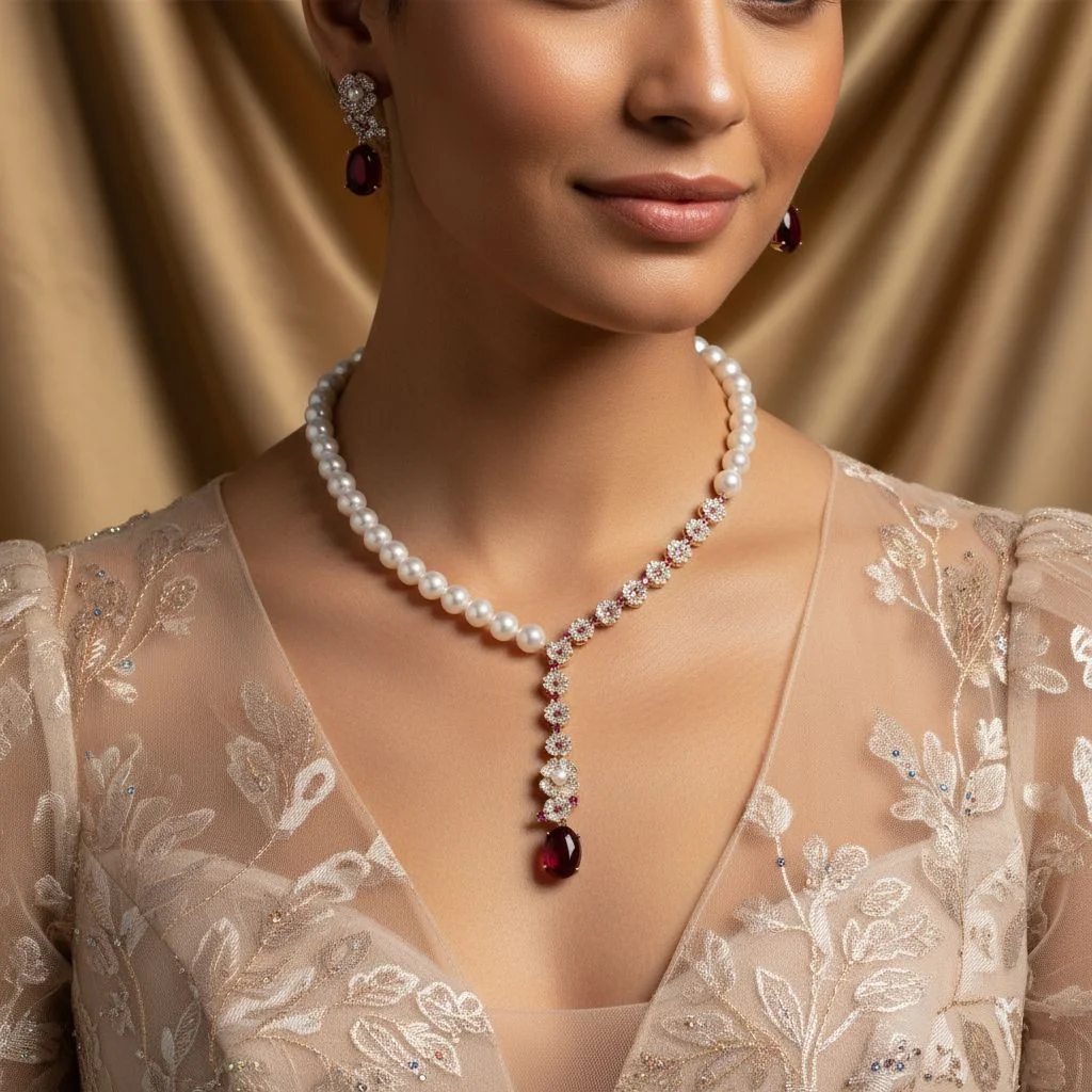 

Retro Floral Baroque Pearl Necklace, Artistic Petal Design, High Grade Texture, Elegant Dress Matching Ornament