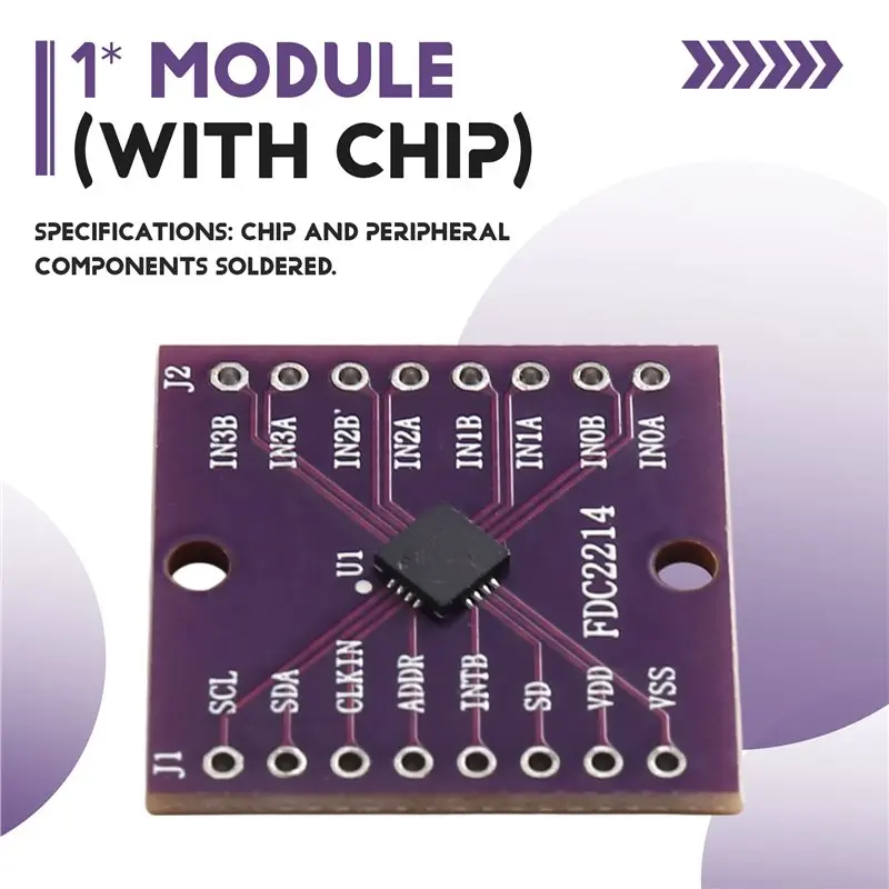 NEW HOT In Stock-Capacitor Sensor FDC2214 Module QFN Chip Conversion Board Electronic Race Near Liquid Level Non-Contact Sensing