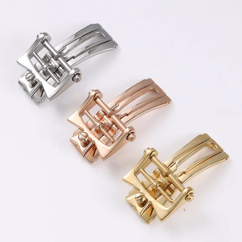Watch Accessories for Vacheron Constantin Double Press Butterfly 316L Stainless Steel Folding Buckle 18mm 20mm