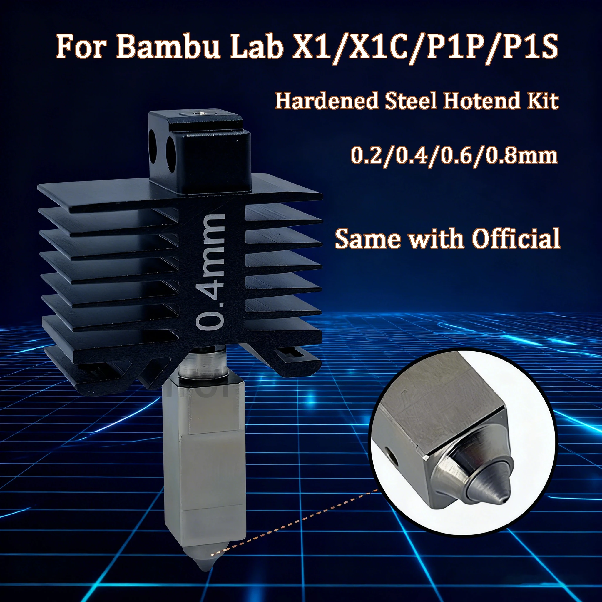 For Bambu Lab P1S Hotend Bambulab X1C Nozzle P1S P1P X1 Printhead Hardened Steel Integrated Design Prevents Material Leakage