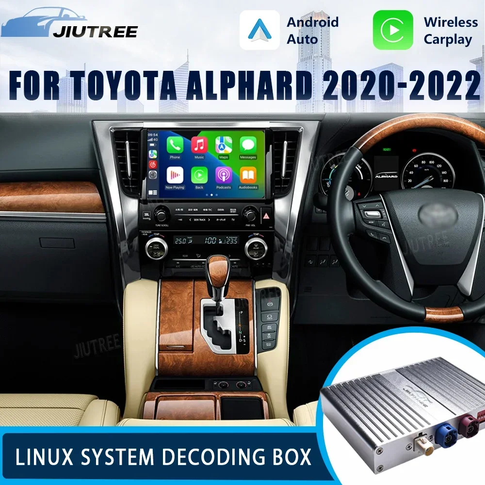 Linux System Android Auto For Toyota Alphard 2020-2022 Wireless Apple CarPlay Stereo Upgrade Oem screen Retrofit