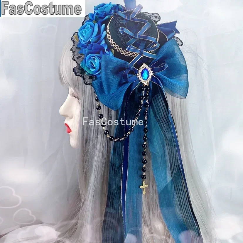 

FasCostume Lolita Gothic Kill Dark All-Match Lo Elegant Flat Hat Billycock Hairware Accessories