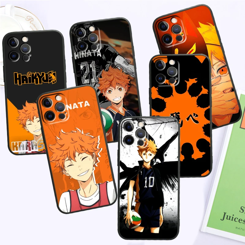 

Anime Haikyu Cartoon Comics For Apple iPhone 16 15 14 13 12 11 XS XR X Pro Max Plus Mini Black Back Phone Case