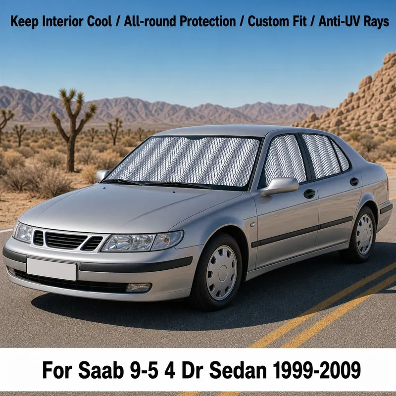 

For Saab 9-5 4 Dr Sedan 1999-2009 Full Set Car Window Sunshades UV Block Privacy Heat Insulated Foldable Car Curtain
