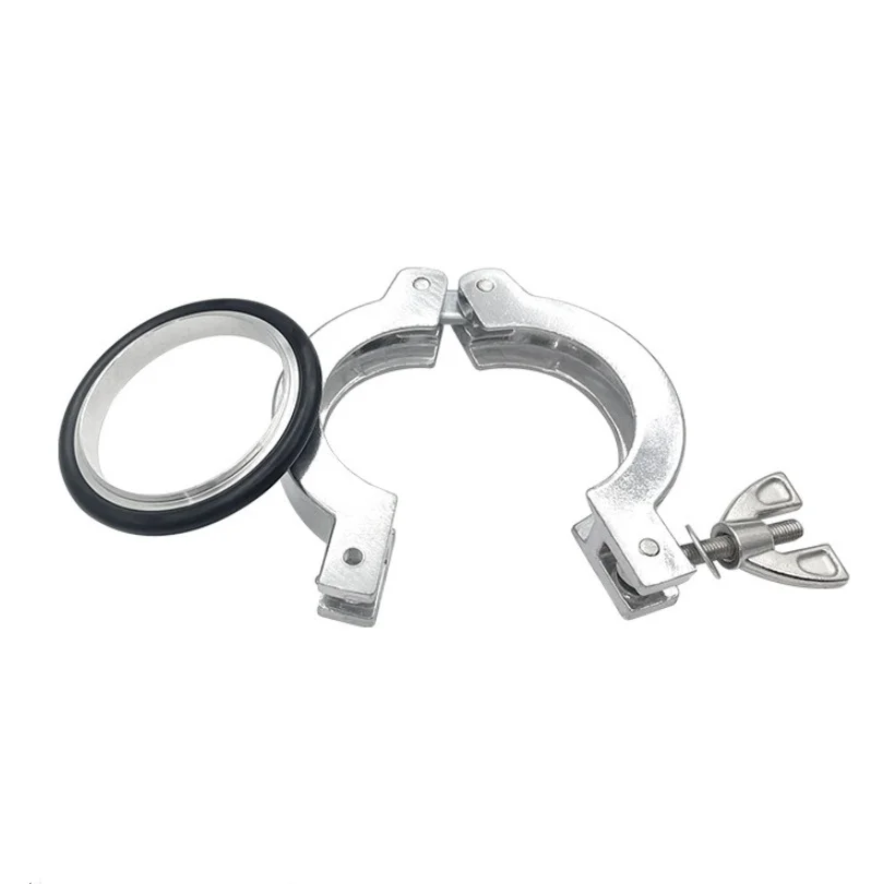 KF16 KF25 KF40 KF50 Aluminium Alloy KF Vacuum Quick-install Pipe Clamp Bracket Rubber O-Ring Ring