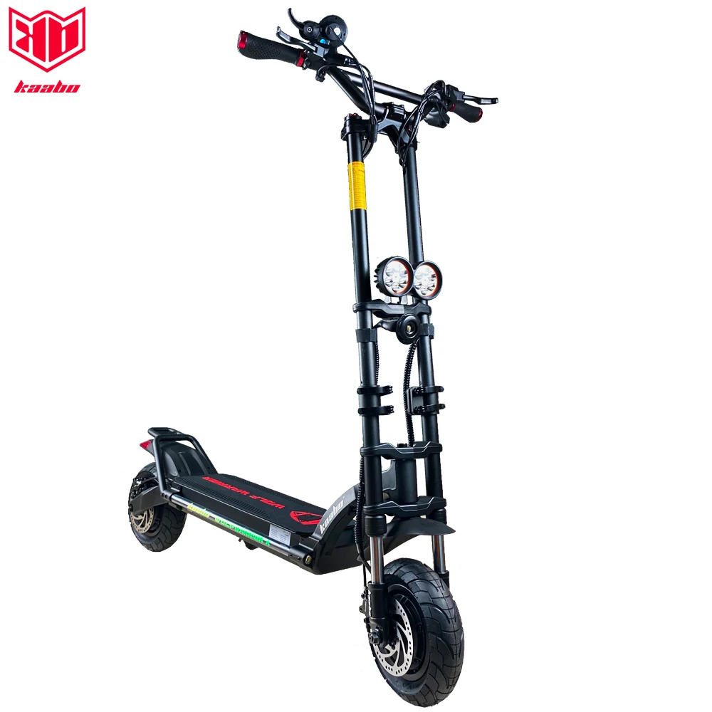 Original Kaabo Wolf Warrior X 10inch 60V 21Ah 60V 28Ah Battery Top speed 70km/h Electric Scooter with Hydraulic Shock Absorption