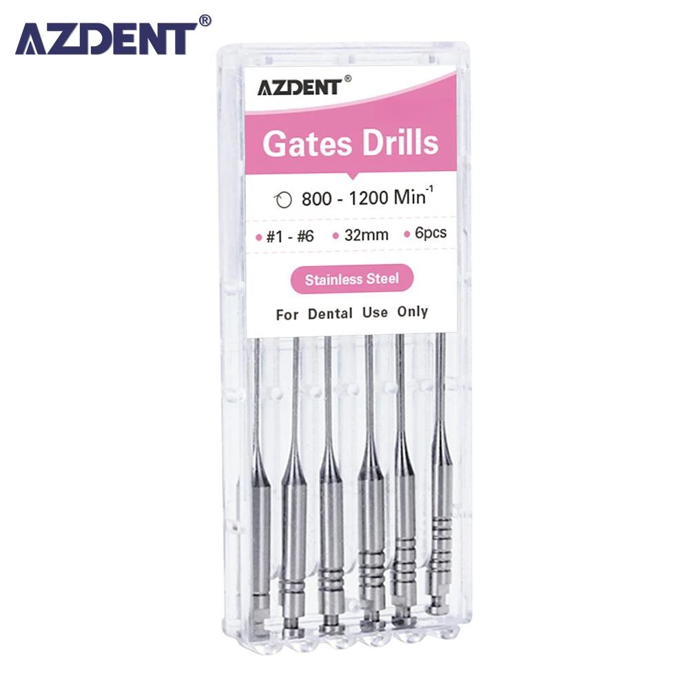 AZDENT Dental Endodontic Drill Gates Glidden Peeso Reamers Rotary Paste Carriers 32mm/25mm Engine Use Stainless Steel Endo Files