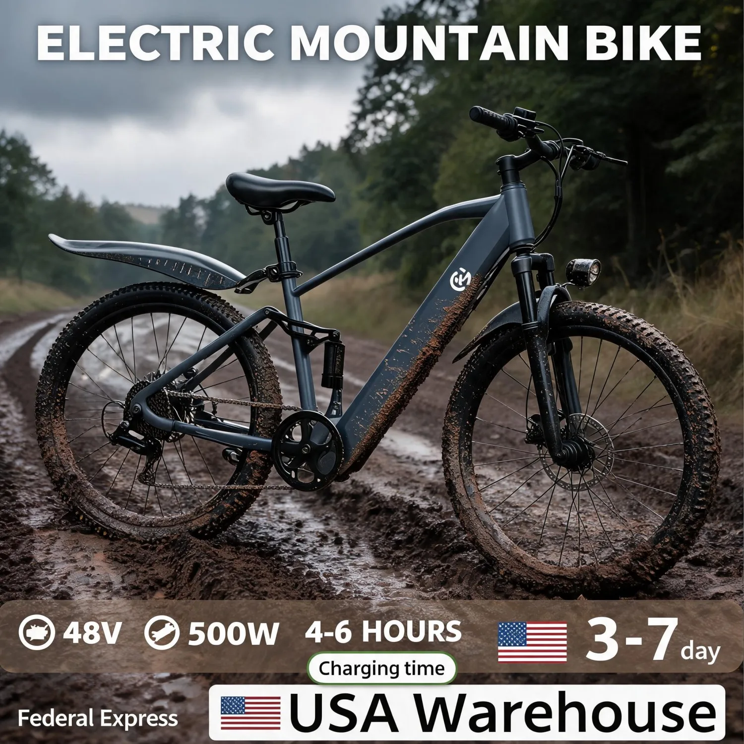Outdoor Hunting Electric Bike - Bicicleta Elétrica para Terrenos Acidentados, Bicicleta