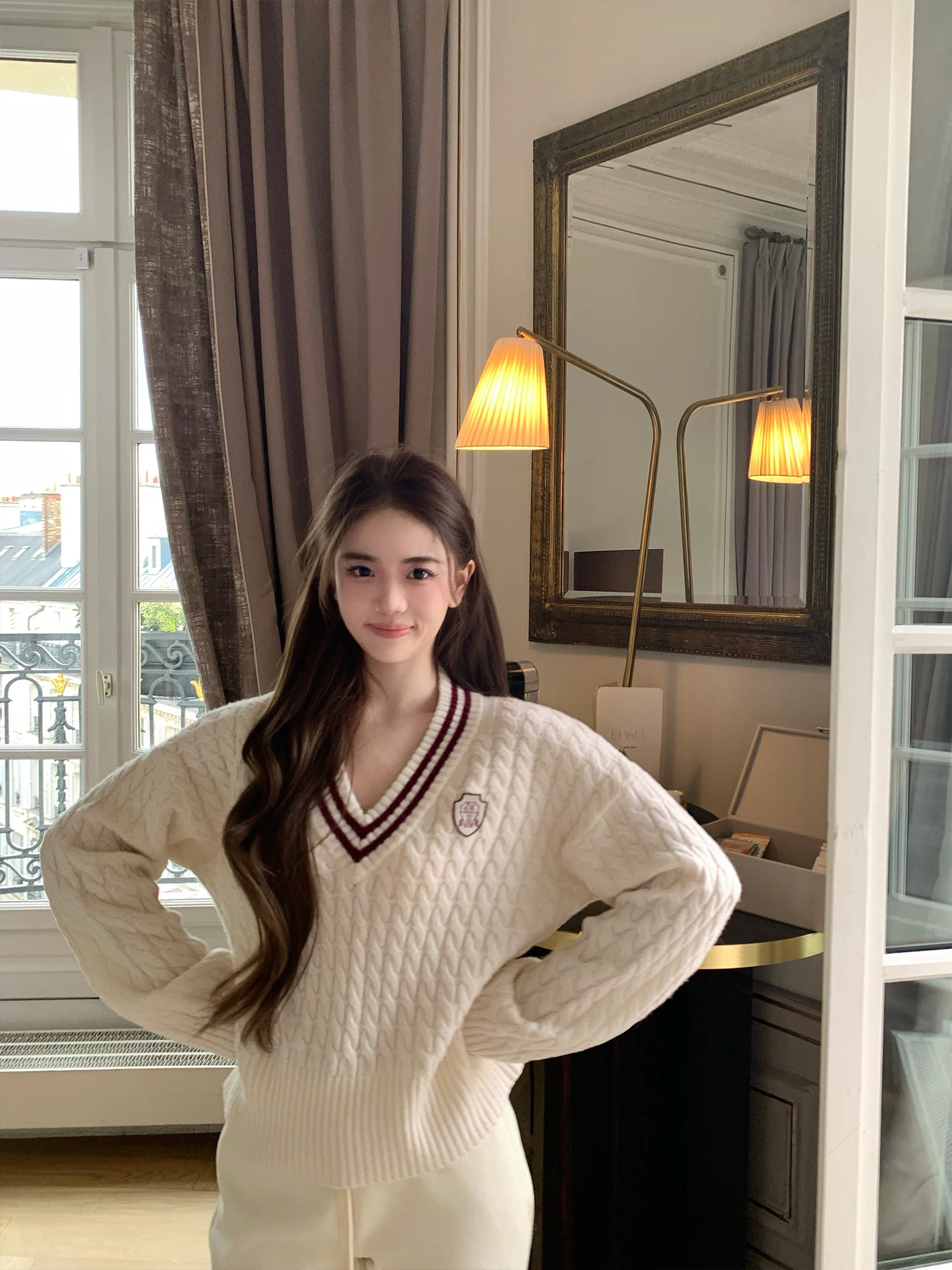 

Мягкий уютный белый вязаный свитер с узором «сосулька», свободного кроя, с длинными рукавами, теплый, для весны, осени и зимы, женский, модный