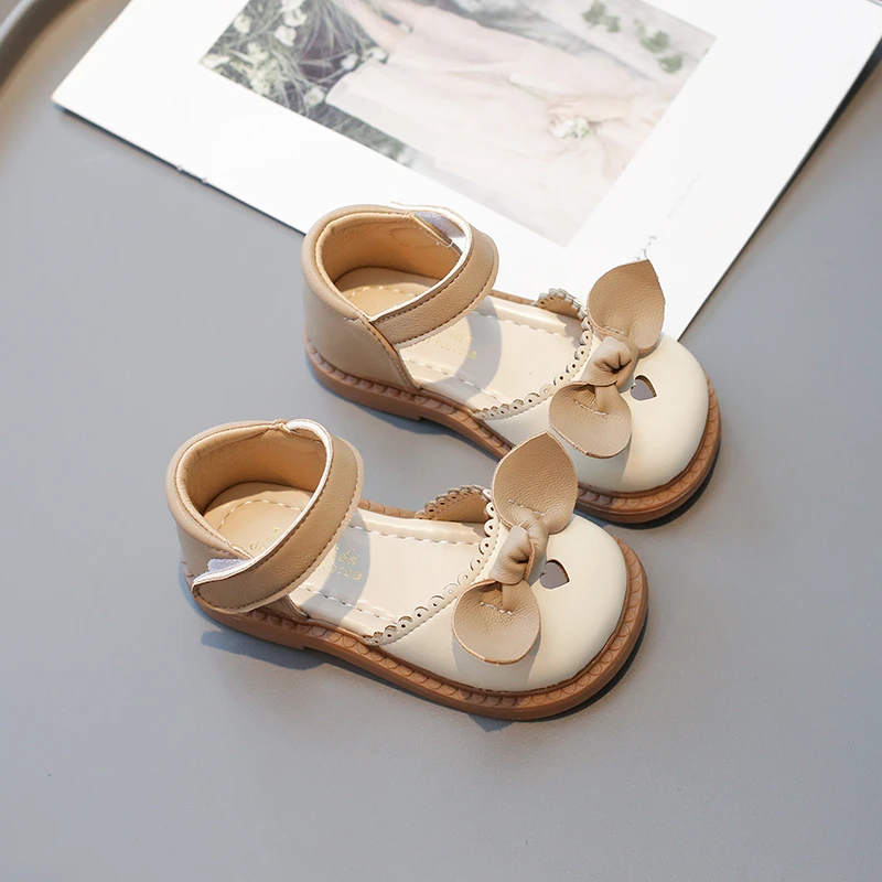 Sandalias con lazo para niña, zapatos de princesa a la moda Baotou, zapatos del Tesoro, novedad de verano 2024