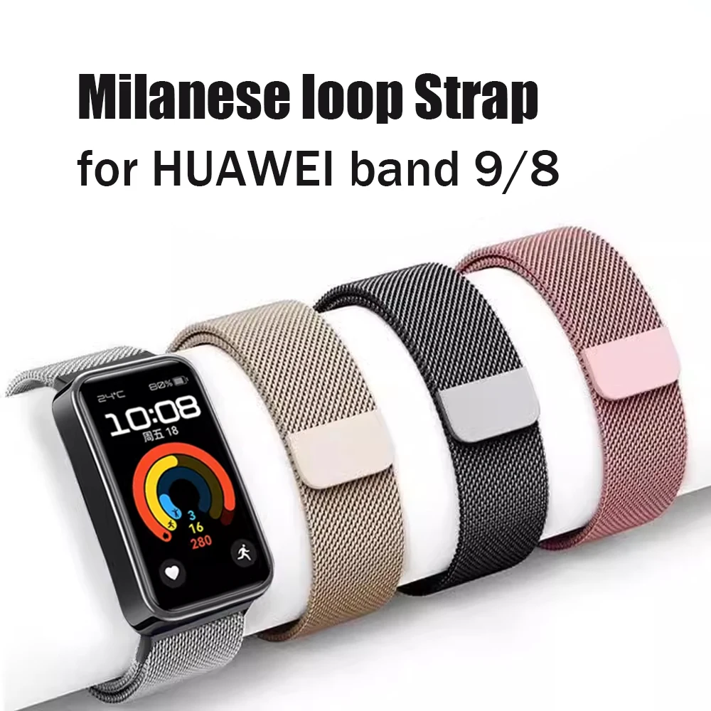 

For Huawei Band 9 8 Strap accessories Smartwatch Wristband belt Stainless Steel Magnetic Bracelet correa for Huawei Band 9 bands