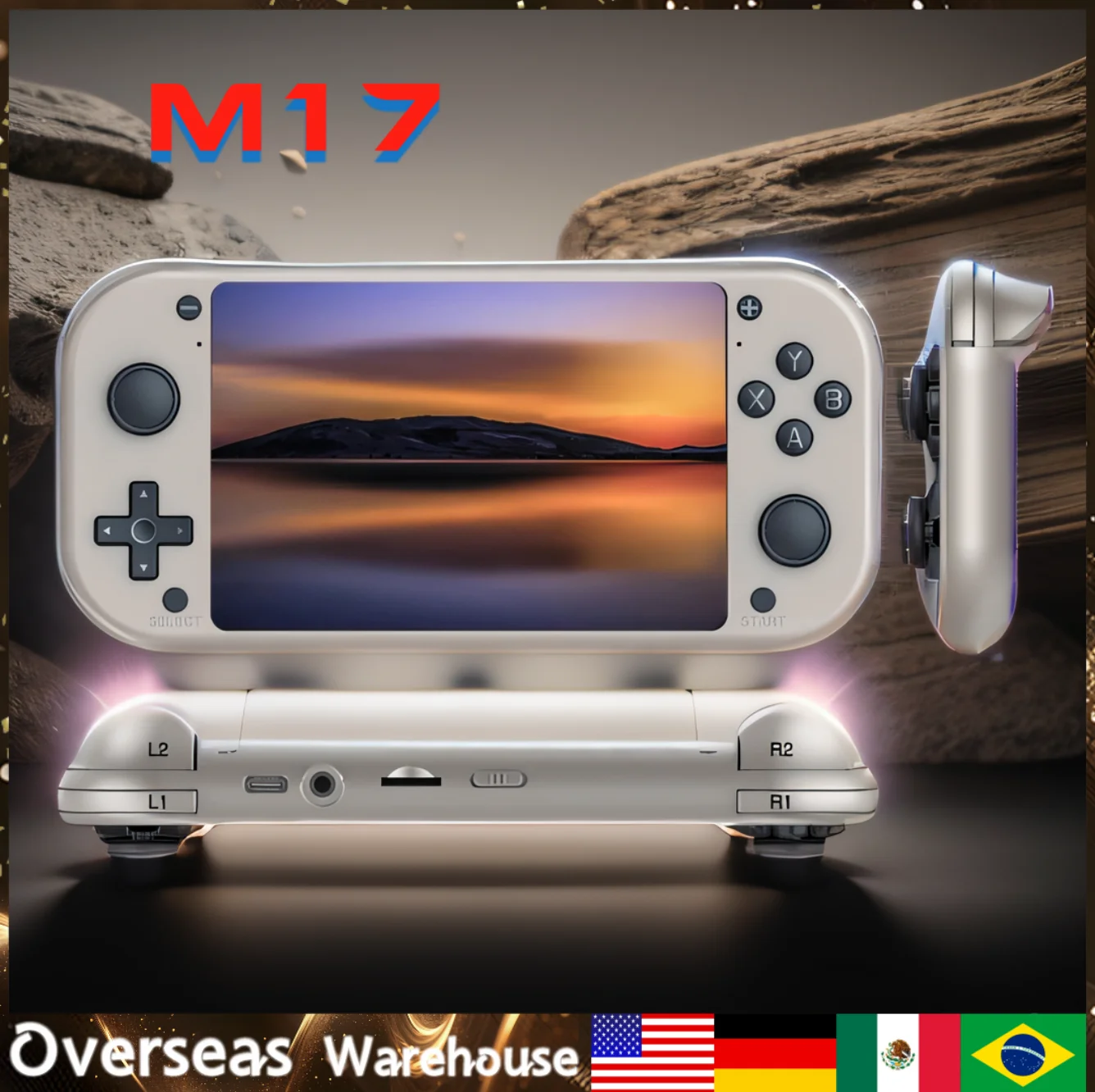 

M17 Retro Handheld Video Game Console Open Source Linux System 4.3 Pocket Video Player 64GB Inch Gifts IPS Screen Portable