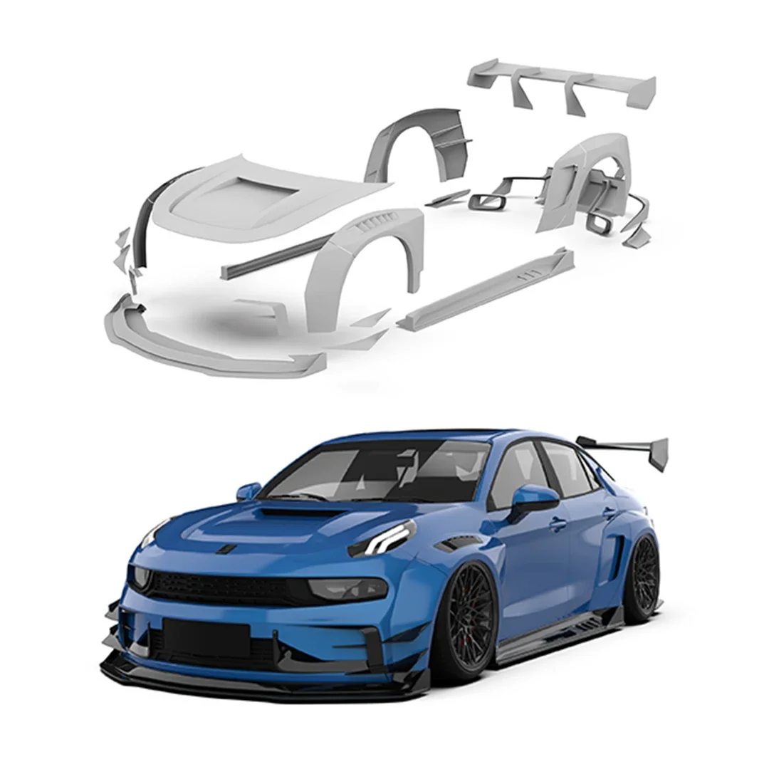 For Lynk & Co 03 Upgrade Robot Style Newest Body Kit Front Lip Rear Diffuser Spoiler Side Skirts Wide Wheel Eyebrows