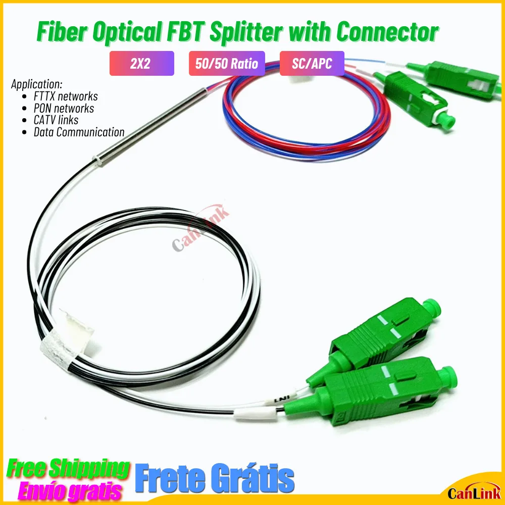 

FTTH 2x2 Coupler Splittter Optical Fiber FBT Splitter 50:50 SC/APC Connector