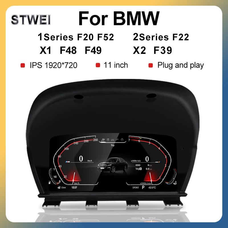 

For BMW 1 Series F20 F52 2 Series F22 X1 F48 F49 X2 F39 Car LCD Dashboard Digital Cluster instrument 11" Panel Linux System