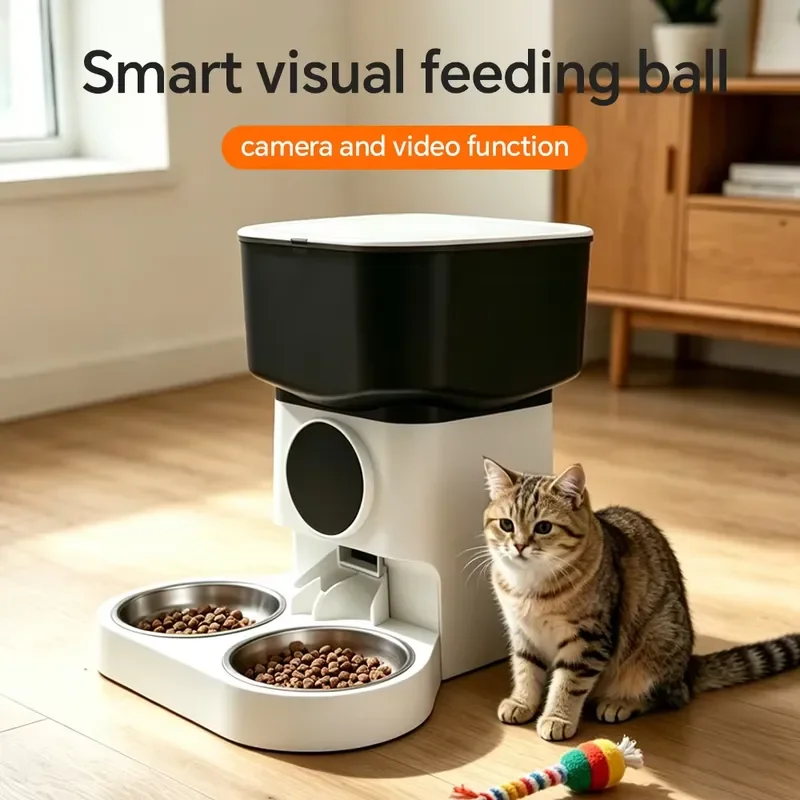 Smart Dual Channel Automatic Pet Feeder Large Capacity Timed Food Dispenser Bowl for Cats Dogs Intelligent Scheduled Meal