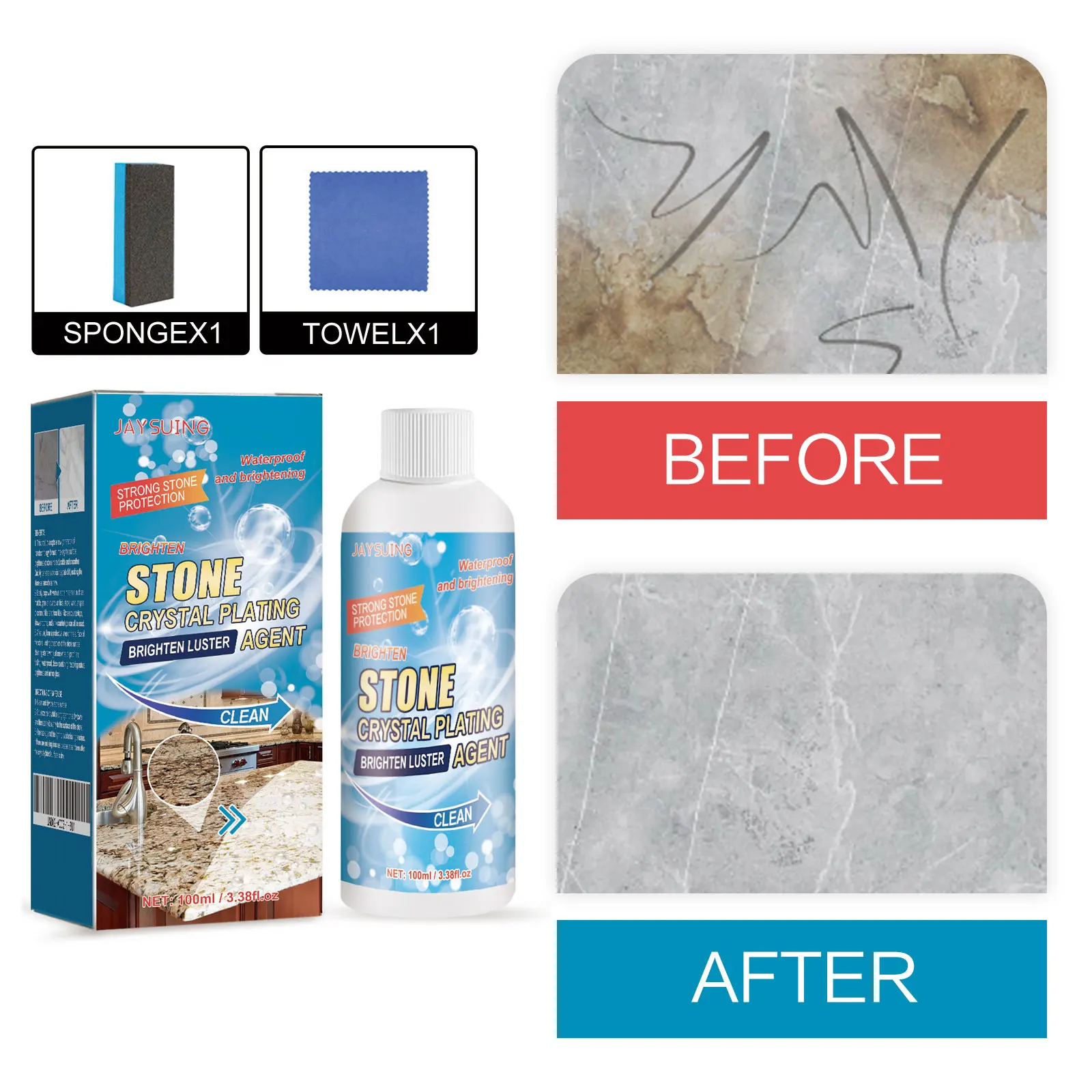 Stone Crystal Plating Agent Granite Cleaner Marble Scratches Repair Countertop Polishing Cleaner Tile Nano Crystal Coating Agent