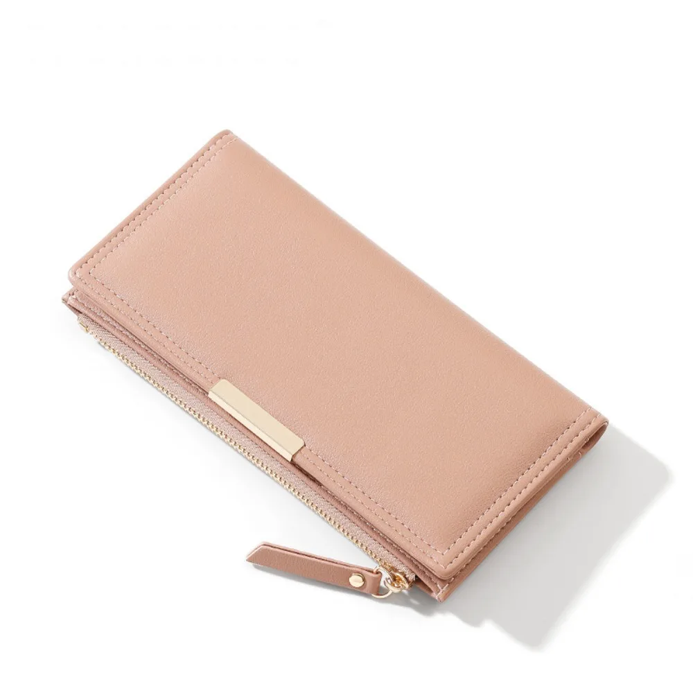 

Simple Korean Style Long Wallet Purse Ultra Thin PU Leather Card Holder Card Holder Multi-function Coin Pouch Outdoor