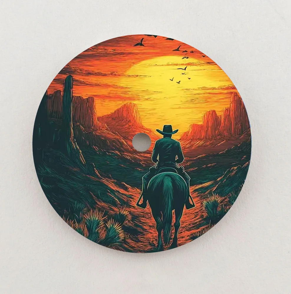 NH35 Dial 28.5 มม.NH36 Dial Sunset Cowboy DialสีสันDialคุณภาพสูงDialโลโก้ที่กําหนดเองเหมาะสําหรับNH35/36 Movemen