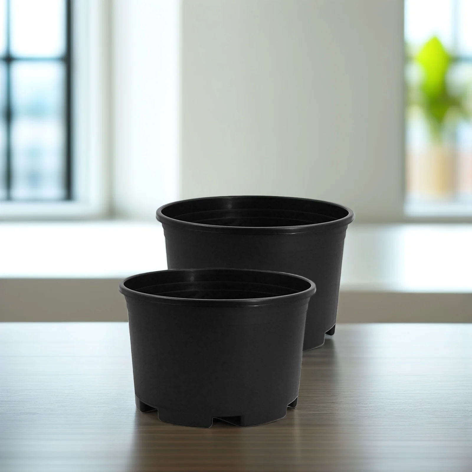 

2 шт. простых пластиковых горшков для растений с дренажными отверстиями для домашнего садоводства, балкона, двора, длительный срок службы