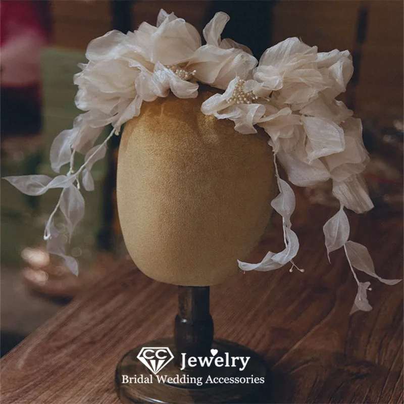 CC Flower Shape Hairbands Women Accessories Wedding Hairwear Bridal Headdress Engagement Hair Ornaments Princess Headbands AN326