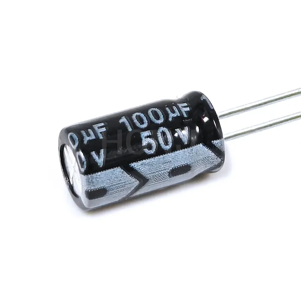 50PCS​​ ​​100uF 50V 100MFD 50Volt 6*12mm Aluminum Electrolytic Capacitor Radial 100mf50v 100uf50v 50v100mf 50v100uf ±20%​​