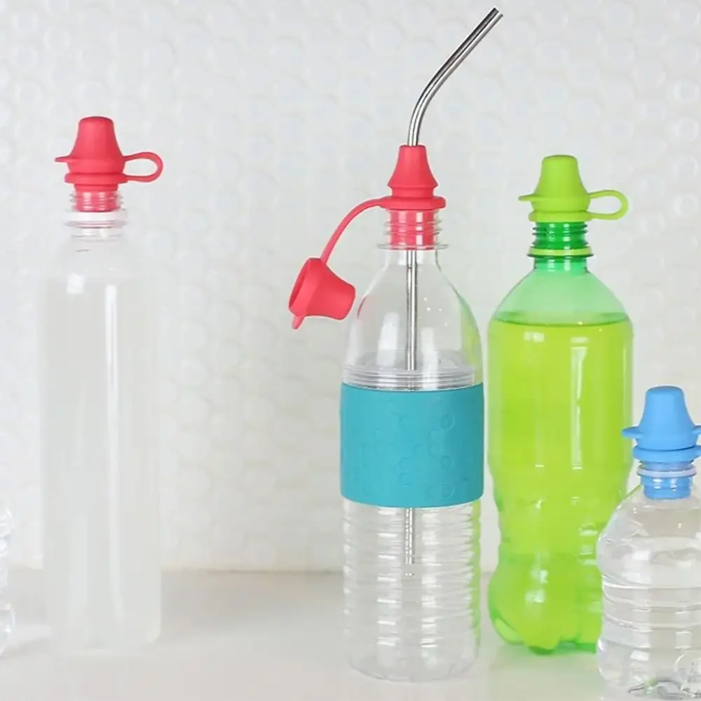 Bottles Top Hat Anti-Spill Water Bottle Cap Silicone Colorful Bottle Lid Stopper Fresh-keeping Leak Free Top Spout Adapter Baby