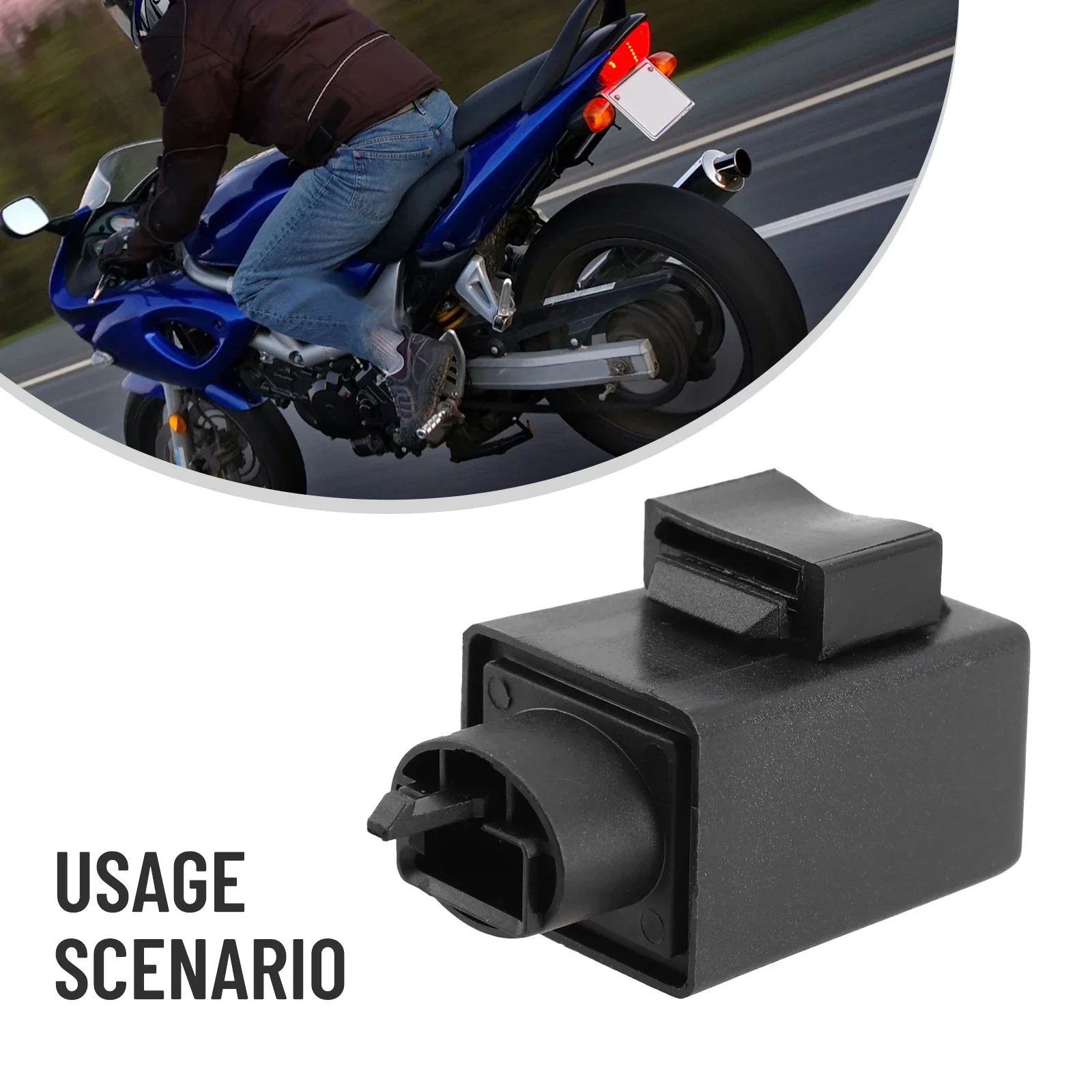 New Motorcycle Flasher Relay Within 70-90 Times / Minute 12VDC 3 Pin 3x2.9x6.5cm Adjusted Black High Sensitive