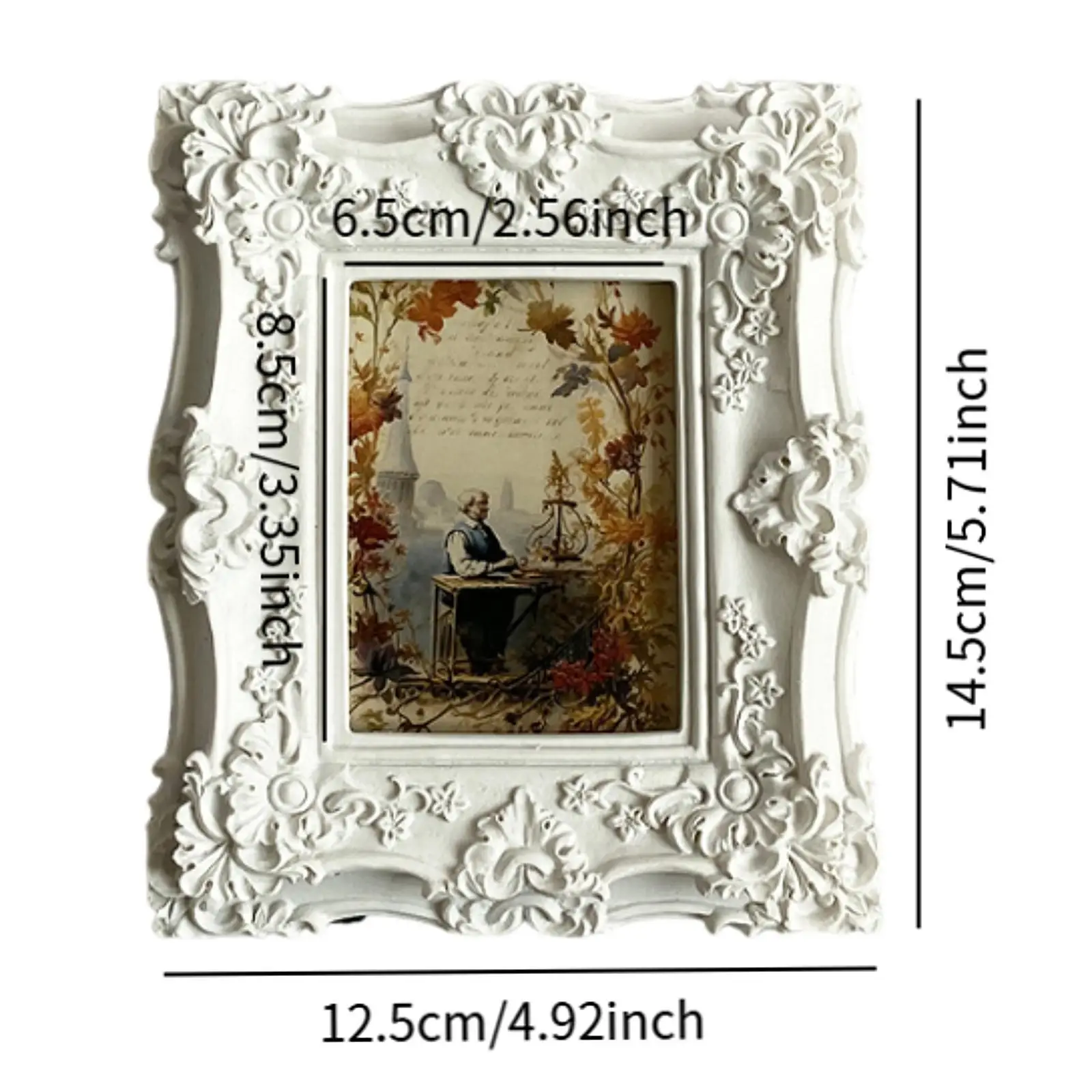Vintage Photo Frame Rectangular Resin Picture Frame for Desktop Bedroom Wall