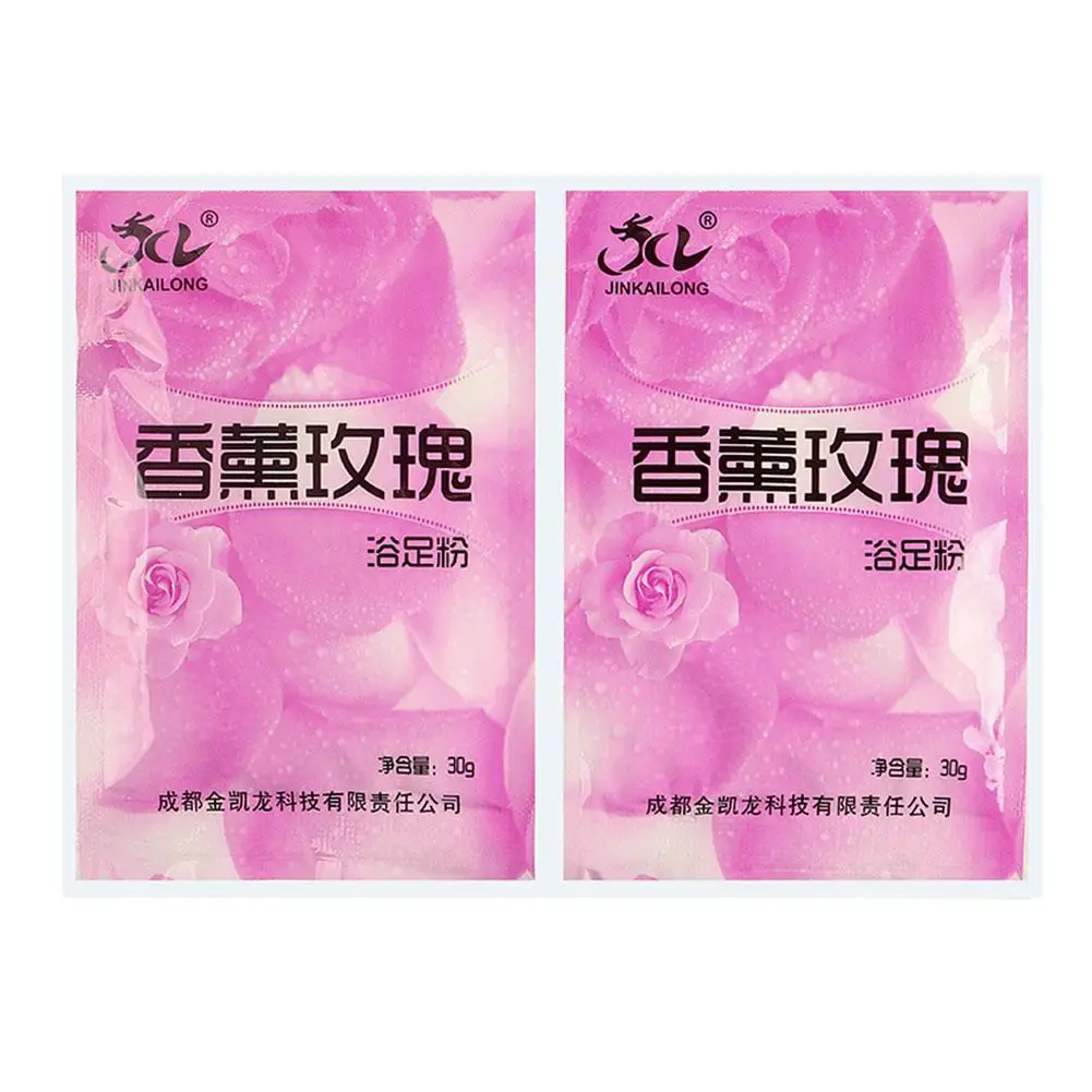 60g! 2pcs Rose Bubble Bath Powder Foot Bath Crystal Soaking Winter SPA Foot Care Feet In Body Skin Exfoliation Salt Mud Scr E2X4