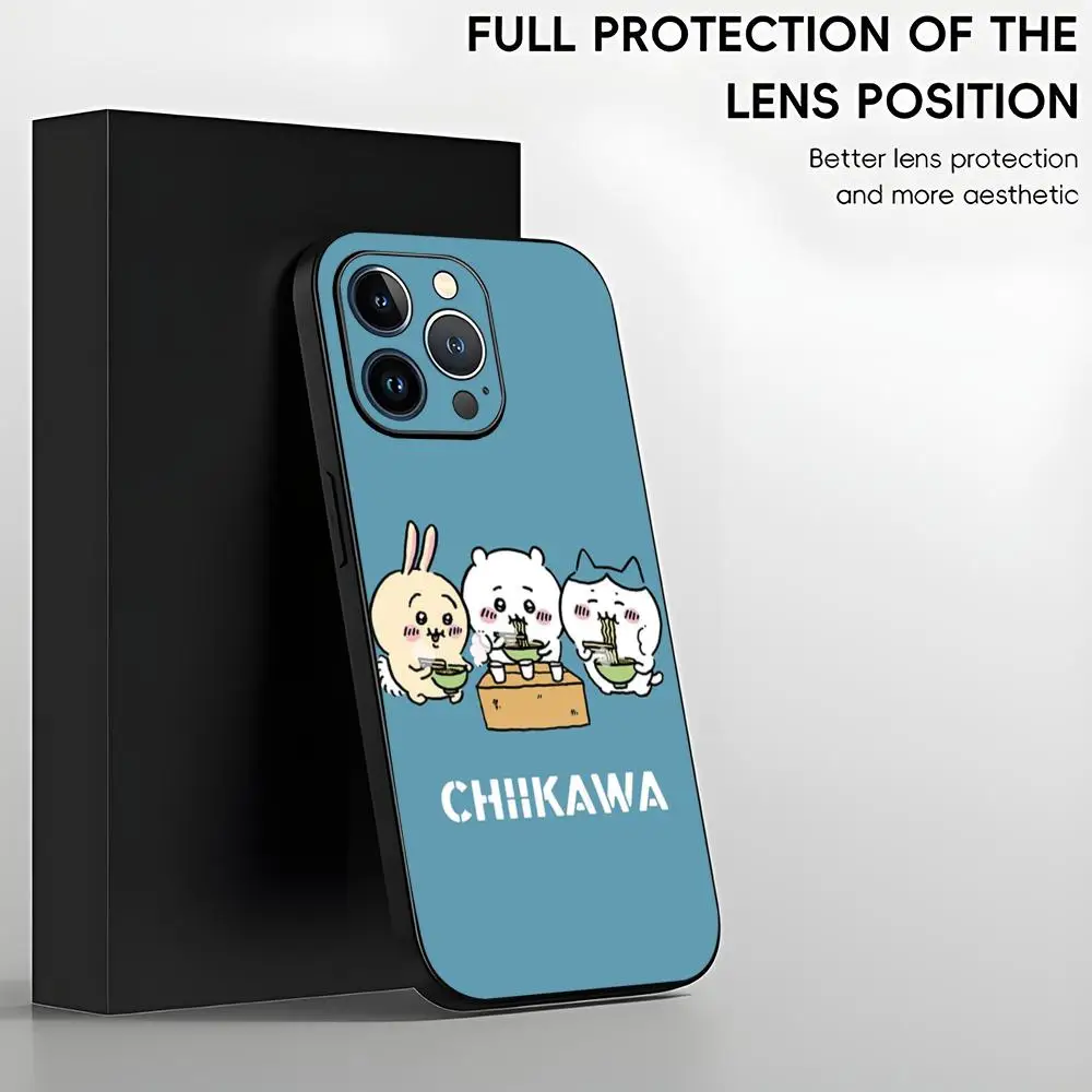 Cartoon Cute C-Chii-kawasS Phone Case For iPhone 15 14 13 12 11 X XR XS XSMAX 8 7 Plus Mini Pro Max Soft Black Phone Cover