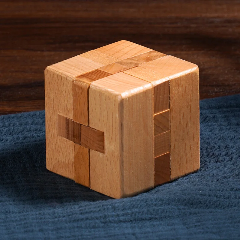 Luban Lock Puzzle Unlock Interlocking Wooden Brain Teaser for Adults Kids Logic Cube IQ Challenge Mind Game Education Gift
