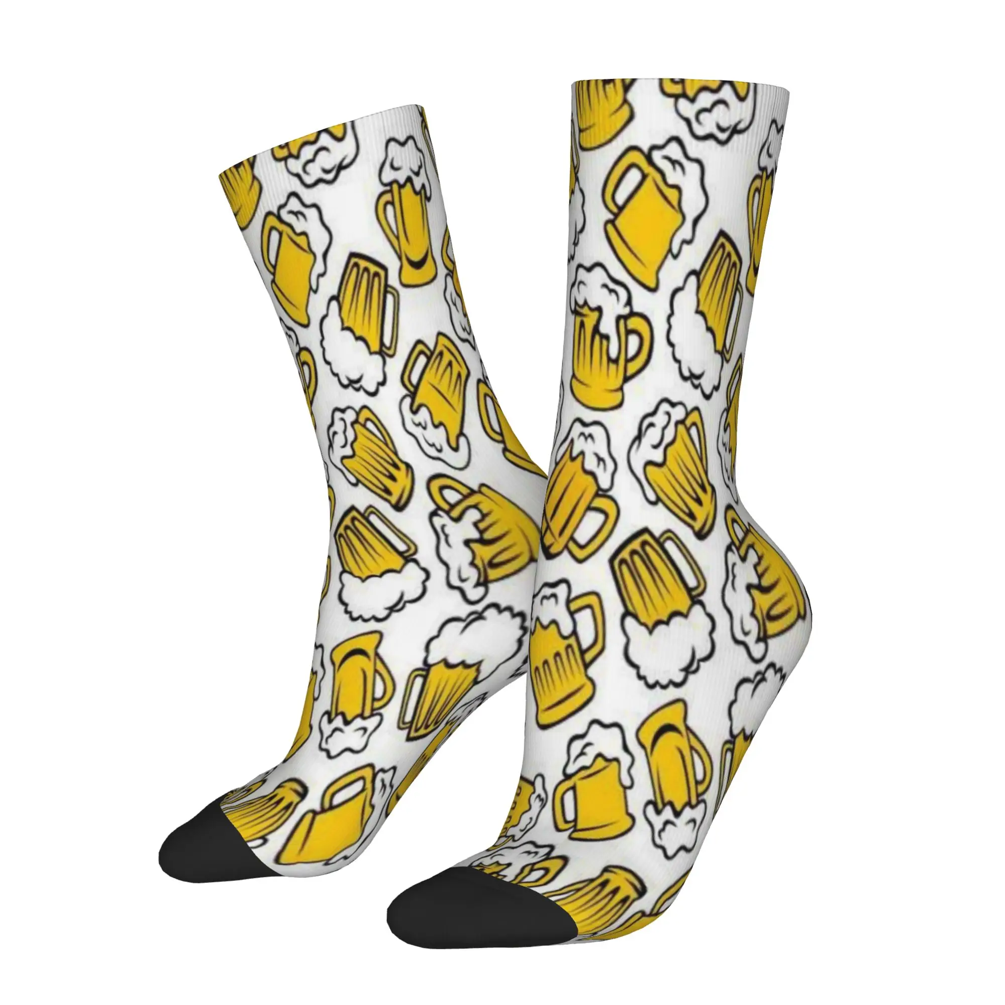 Cozy Unisex Socks Beer Pattern Merchandise Warm  Graphic Socks All Season