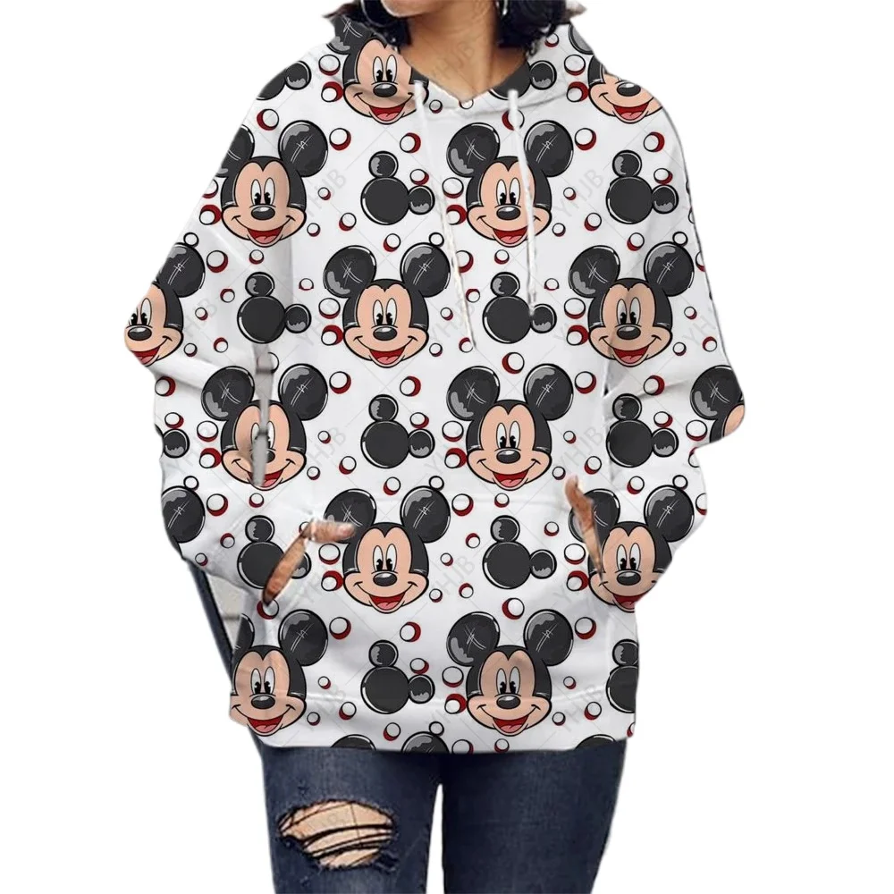 New Style Fashion Trends Disney Minnie Mickey Mouse Cartoon Anime Print Women's Hoodies Autumn and Winter Couple Clothes Hoodies