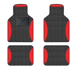 4pcs Luxury Carpet Floor Mat Set For Left-Hand Drive Universal Car Mat Protection Pad Pu Leather For Wear-Resistant Non Slip