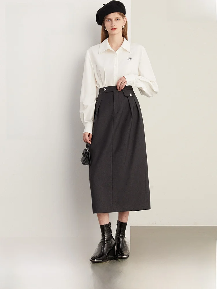 

Пышная юбка с высокой талией Dplay для поездок на работу, асимметричная юбка с декоративным дизайном для женщин, юбка для поездок на работу