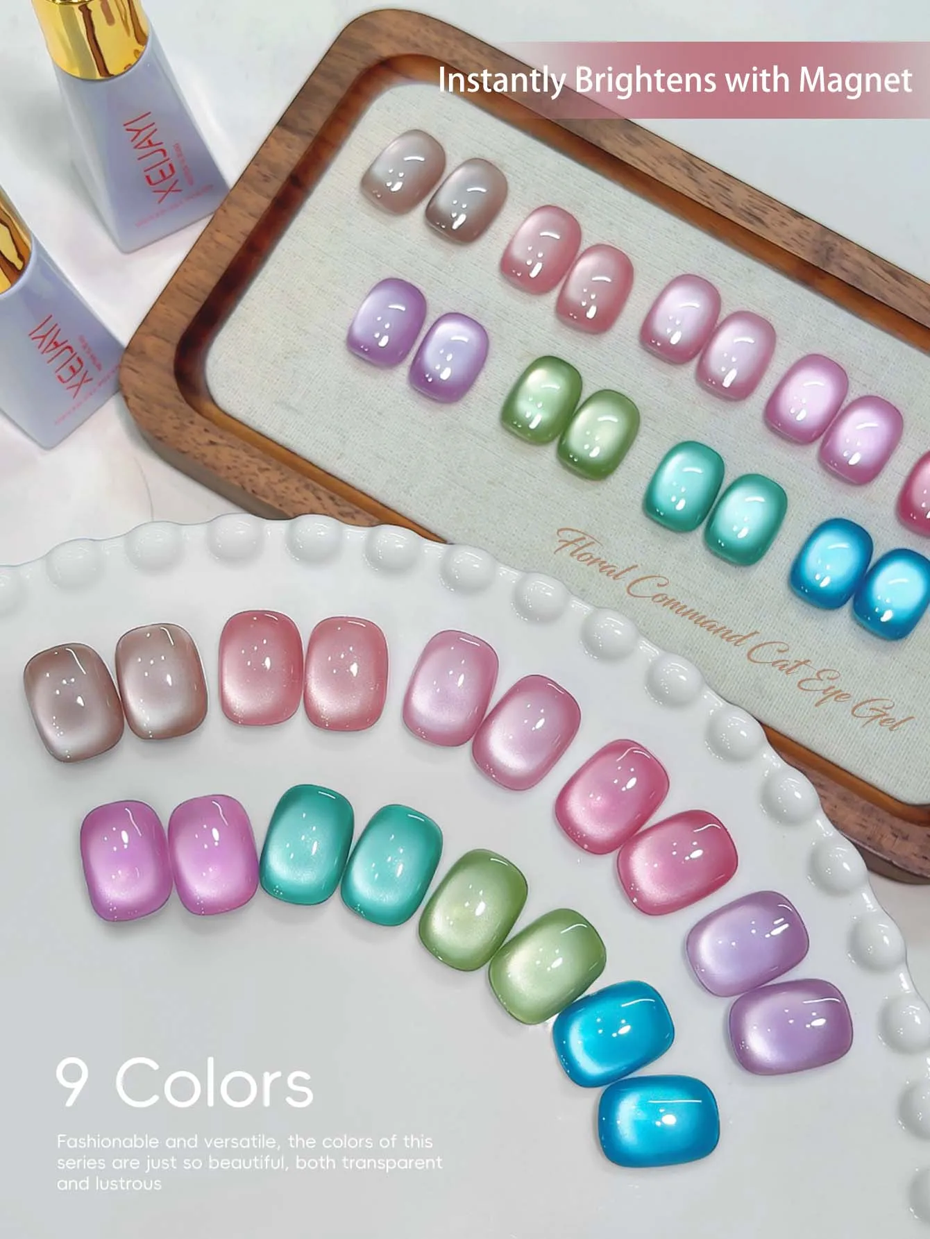 9Pcs Cat Eye Gel Nail Polish Set Soak Off UV French Cat Eye Gel Nail Polish Manicure Salon gallery 2