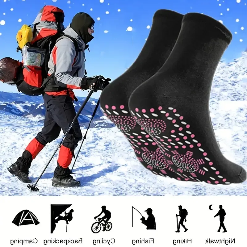 

Самонагревающиеся носки, мгновенное тепло, унисекс, грелки для ног, можно стирать в машине, для холодной погоды, офиса, катания на лыжах, портативный обогреватель в форме носков