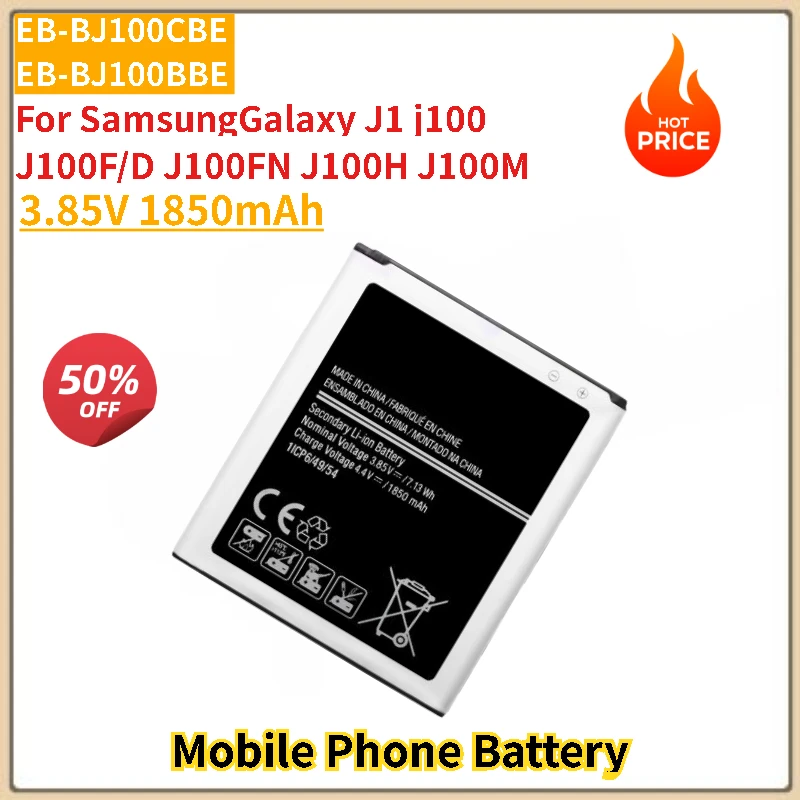 Batería de teléfono de 3,85 V y 1850mAhEB-BJ100CBE EB-BJ100BBE para Samsung Galaxy J1 j100 J100F/D J100FN J100H J100M nueva alta calidad