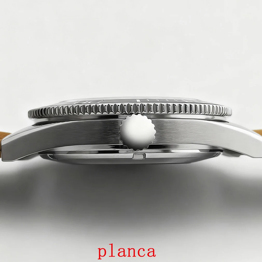 Logotipo personalizado 41mm NH35 movimiento Casual hombres reloj mecánico automático cristal de zafiro Esfera estéril reloj luminoso