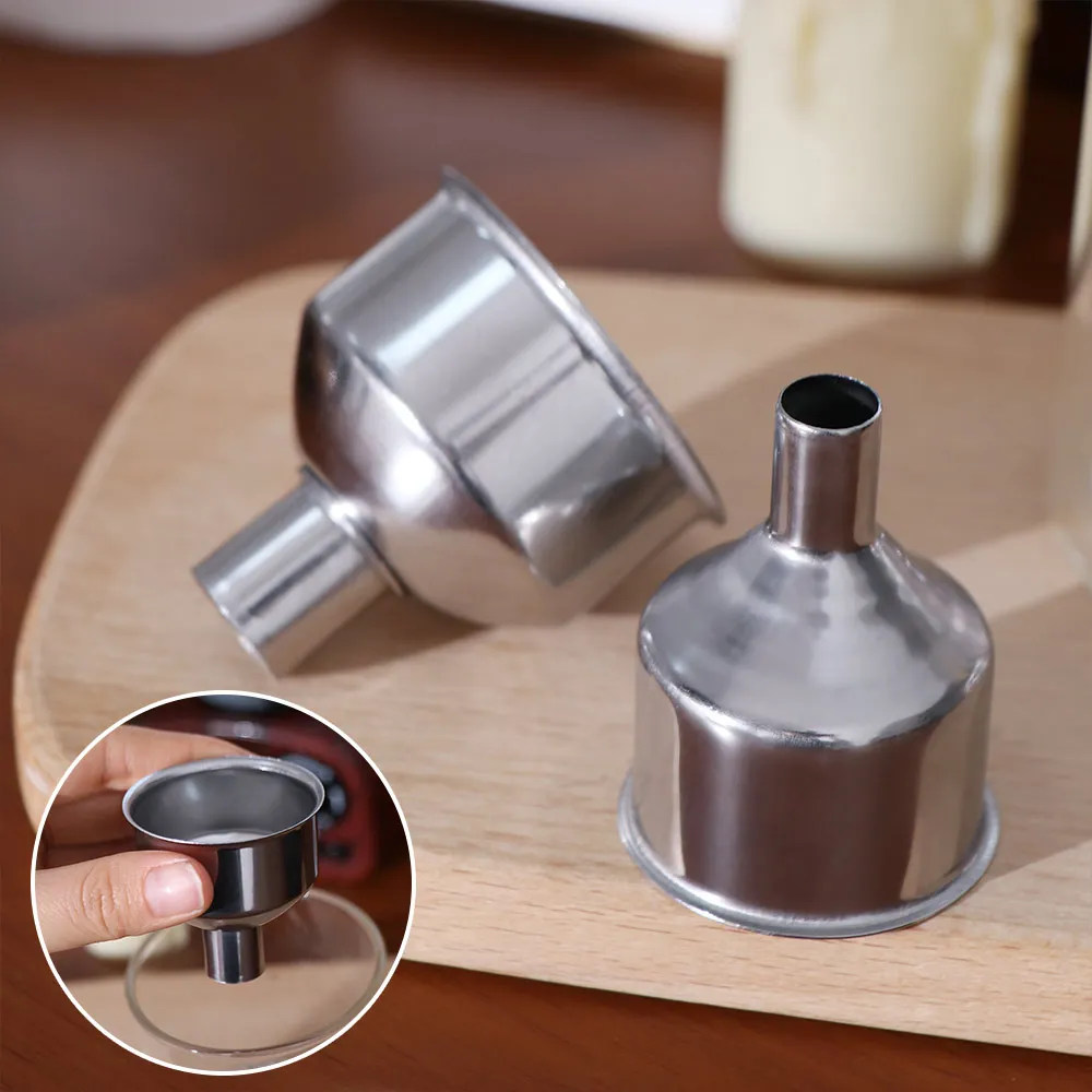 Small Mouth Stainless Steel Funnel Anti-Drip Conical Shape Bar Wine Funnel Portable S/M/L Mini Kitchen Liquid Dump Tool Canning