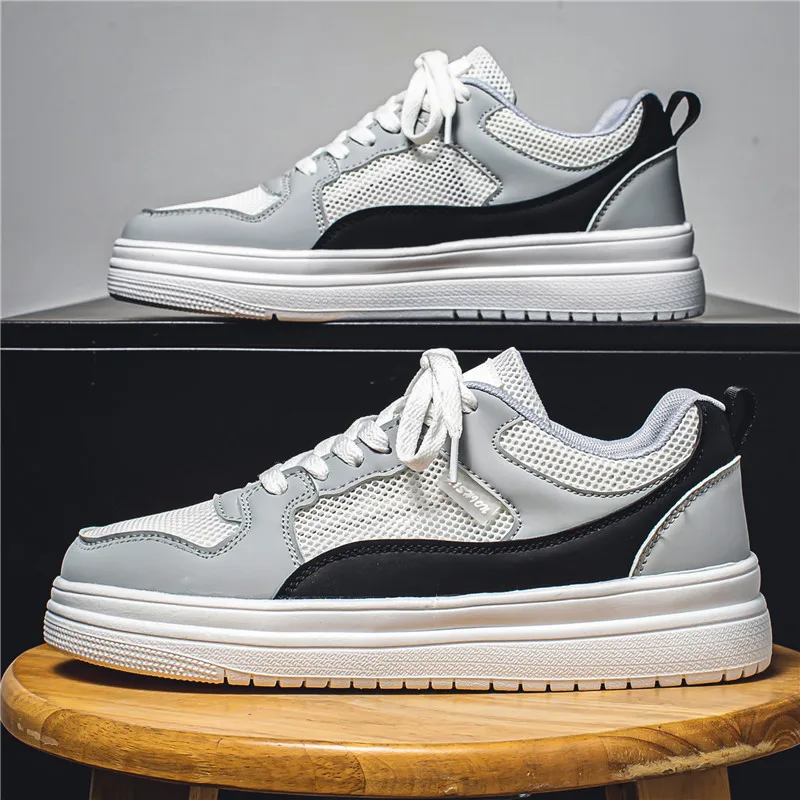 

Summer Men Board Shoes Balanced Cushioning Color-blocking Versatile Retro Casual Slip-resistant Male Sneakers Single Mesh