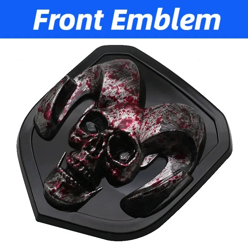 ABS Car Front Tailgate Emblem Skull Sticker For Ram 1500 2500 3500 HeavyDuty BigHorn 2010-2018 Automobiles Modification